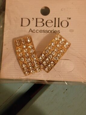 Rhinestone And Gold Hoops